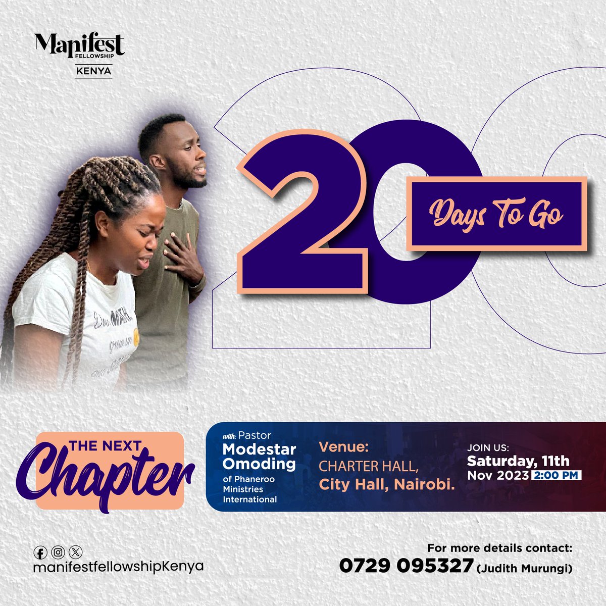 ManifestKenya's tweet image. 20 DAYS TO GO

#TheNewChapter