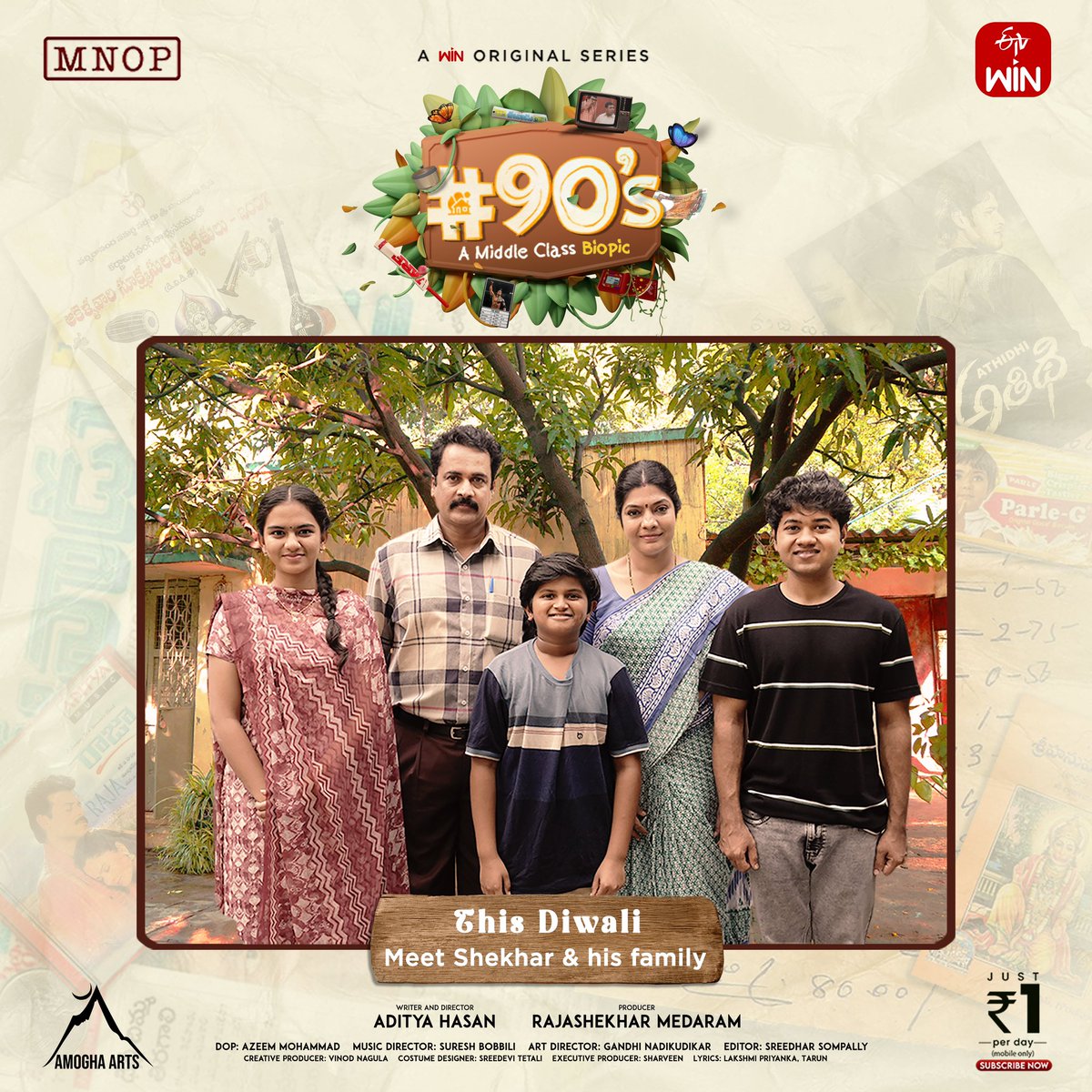 Meet The Shekhars in #90’s - A Middle Class Biopic A journey that is filled with memories, challenges, and the unbreakable bond of a middle-class family. Directed by Aditya Haasan, Produced by Rajashekhar Medaram