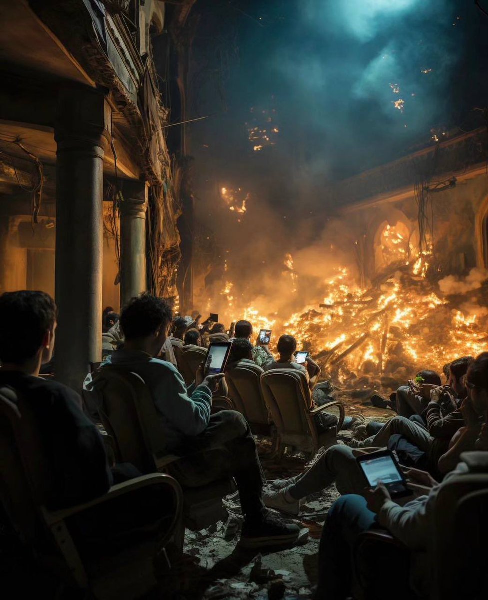 Çocuklar uyurken sessiz olunur, ölürken değil! 

Hassan Ragab soykırıma sessiz kalan insanlığı yapay zeka ile resmetti.