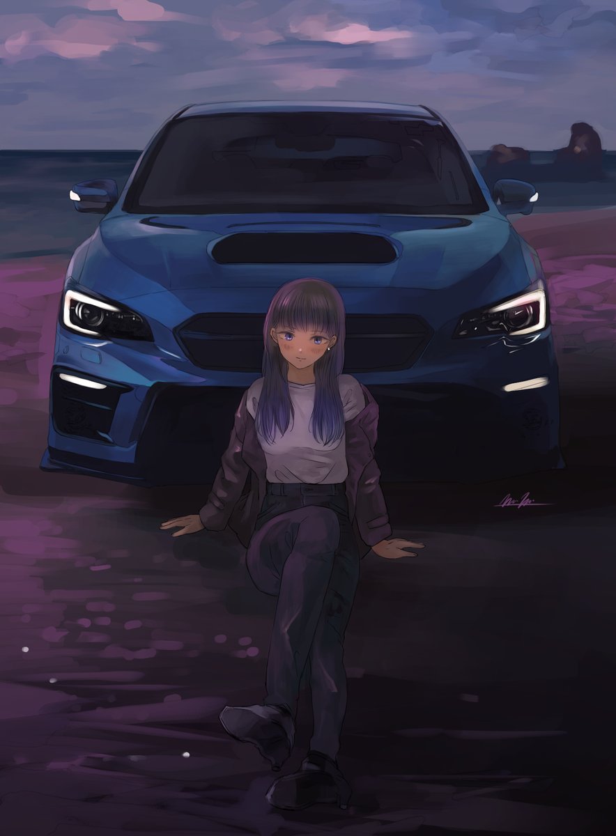 momo_hiki0313's tweet image. 愛車擬人化イラスト再掲載ですっ🙏