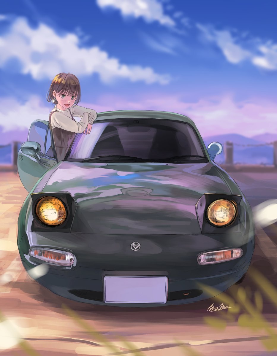 momo_hiki0313's tweet image. 愛車擬人化イラスト再掲載ですっ🙏