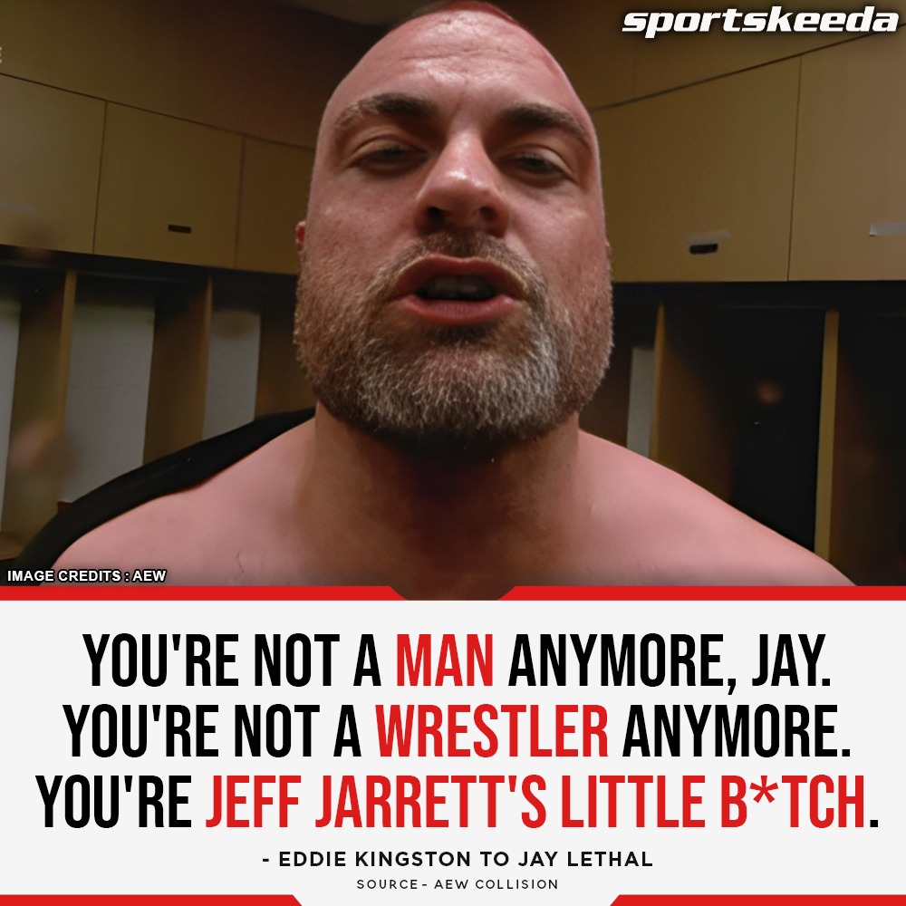 SKWrestling_'s tweet image. #EddieKingston has a message for #JayLethal.
#AEW #AEWCollision