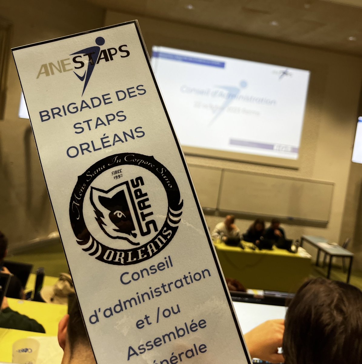 #CONGRESANESTAPS | 
La Brigade des STAPS est présente au 1️⃣er CA <a href="/ANESTAPS/">ANESTAPS</a> du mandat 23-24 🦊

Félicitations au nouveau bureau national porté par <a href="/lily_ANESTAPS/">Lily Rogier</a> pour son élection 🗣️
Nous saurons nous montrer actif.ves une année de + au sein du réseau 💪