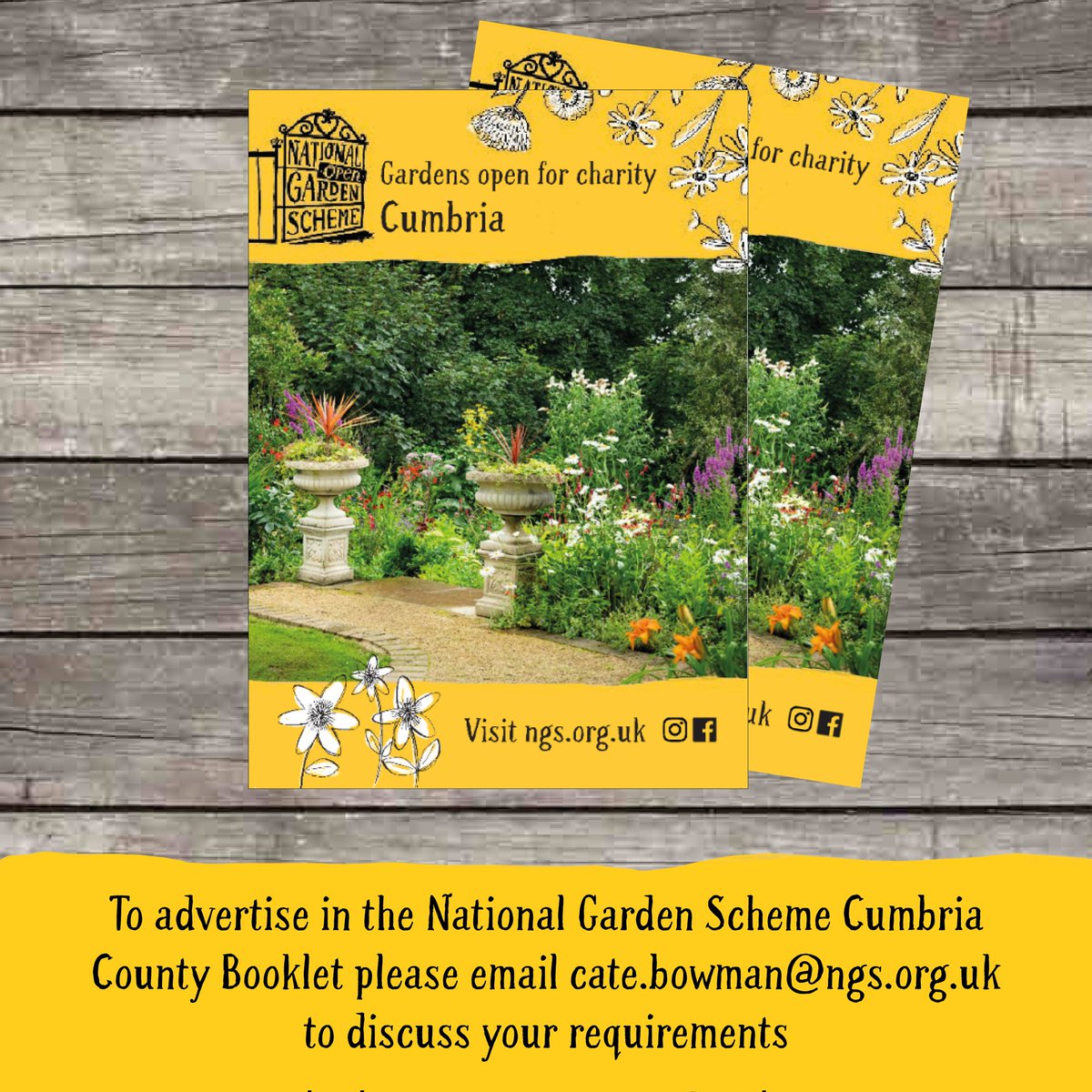 Our county booklets are a great place to advertise your business. 35,000 are distributed all over Cumbria &amp; they have a long 'shelf life'
 Just get in touch! Plus you will be helping us to raise lots of money for charity. #cumbria #advertising #ngs