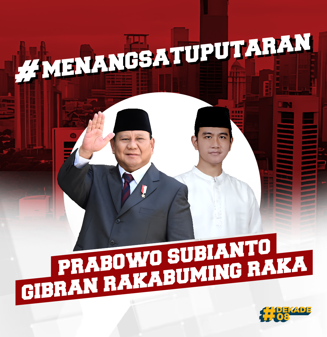 dekade_08's tweet photo. Resmi diumumkan malam ini. Prabowo - Gibran, Indonesia Maju, Menang Satu Putaran!!!

Kolaborasi Pengalaman dan Inovasi guys!!!

#prabowo #prabowosubianto #gibran #gibranrakabumingraka #gibranrakabuming #cawapresprabowo #indonesiamaju #koalisiindonesiamaju #dekade08 #mendingprabowo #terusmajubersamaprabowo