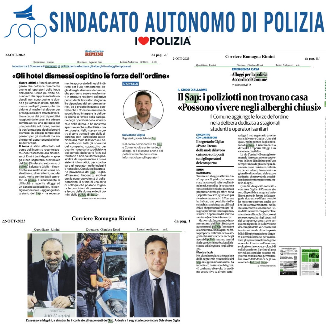 robimazzini's tweet photo. 👮🏻‍♀️📌Non possiamo disperdere la professionalità e la conoscenza del territorio di tanti operatori che per le difficoltà a reperire alloggi sono costretti a trasferirsi in altre località. Un tema nazionale trattato anche dalla segreteria SAP di Rimini. https://t.co/cPcAJcNWuS