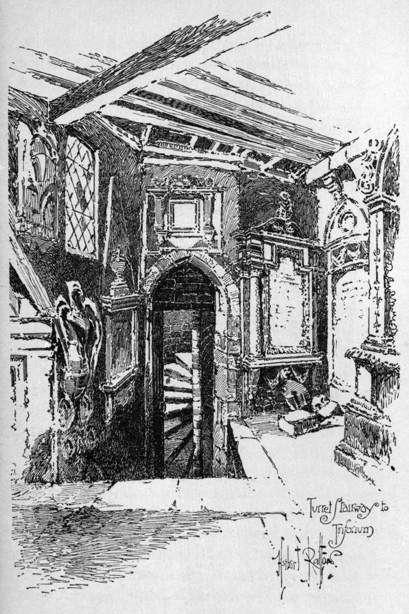 Visitors find the chaotic layout of twisting passageways and secret doors that comprise the Manor deeply unsettling. They swear that even if you walk the same path twice, you rarely end at the same destination.

🎨H. Railton.
#31DaysOfHaunting
#31DaysOfHalloween
#OfDarkAndMacabre