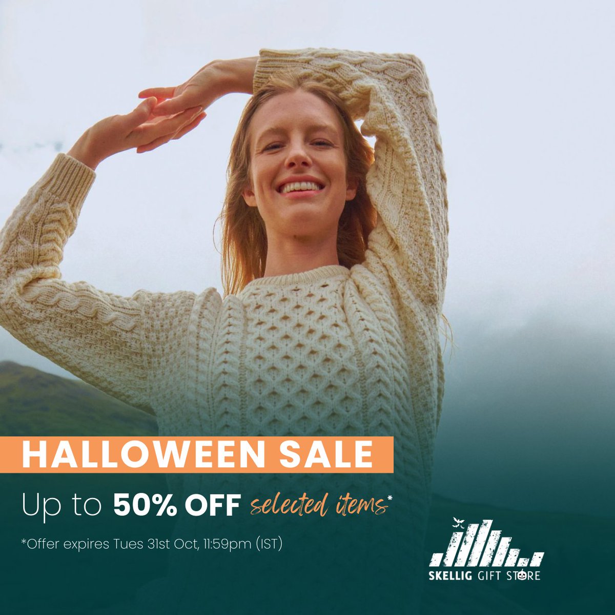 Browse over 300 stunning women's sweaters on Skellig Gift Store during our Halloween sale for some excellent bargains on some beautiful craft aran sweaters 😍

#IrishGifts #WomensSweaters #IrishSweaters #AranSweaters