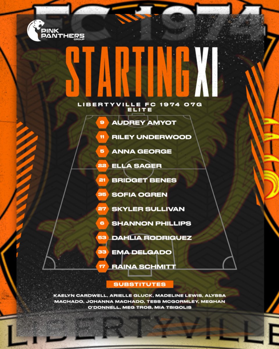 Here is the starting XI for the Libertyville FC 1974 07G Elite as they take on Evolution in the IYSA State Cup Semi Final! #weare74