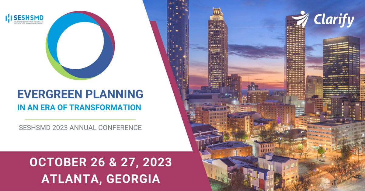 Heading to #SESHSMD2023 in Atlanta this week? We’re excited to meet with industry leaders and experts to discuss innovative healthcare strategic planning and market development. See you there! #healthcare #healthcareanalytics #strategicplanning #marketdevelopment