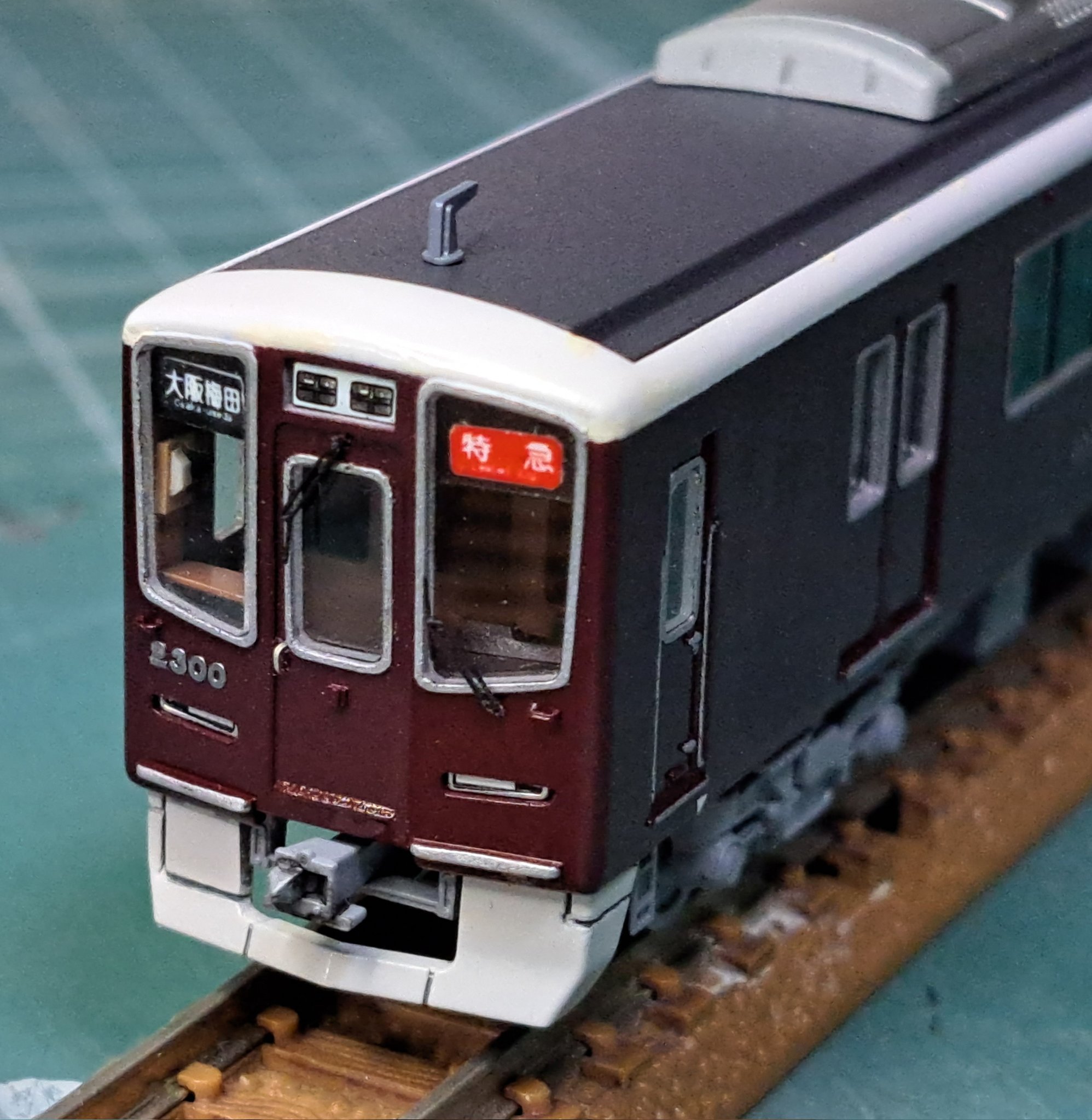貴重✨阪急　木目内装板使用　広告枠 京阪本線8000系 8001-⑧-8051 B2003A 8001Fの側面幕が綺麗になっ