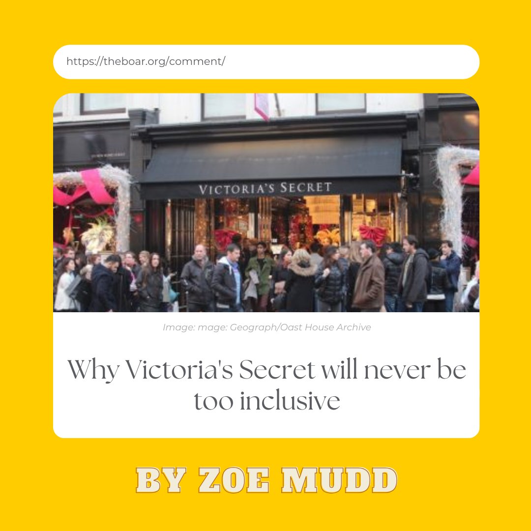 BoarComment's tweet image. Zoe Mudd explores how the inclusivity of the Victoria's Secret Angles rejects dangerous beauty standards often attributed by a patriarchal lens, after the return of the fashion show and subsequent negative social media backlash. 

Full article here: 
theboar.org/2023/10/why-vi…