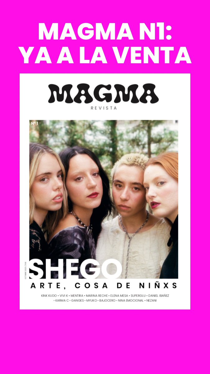 MagmaRevista's tweet photo. ¡Ya estamos fuera! 💗
https://t.co/qtngiYmAkx https://t.co/VjJBlwxIsY