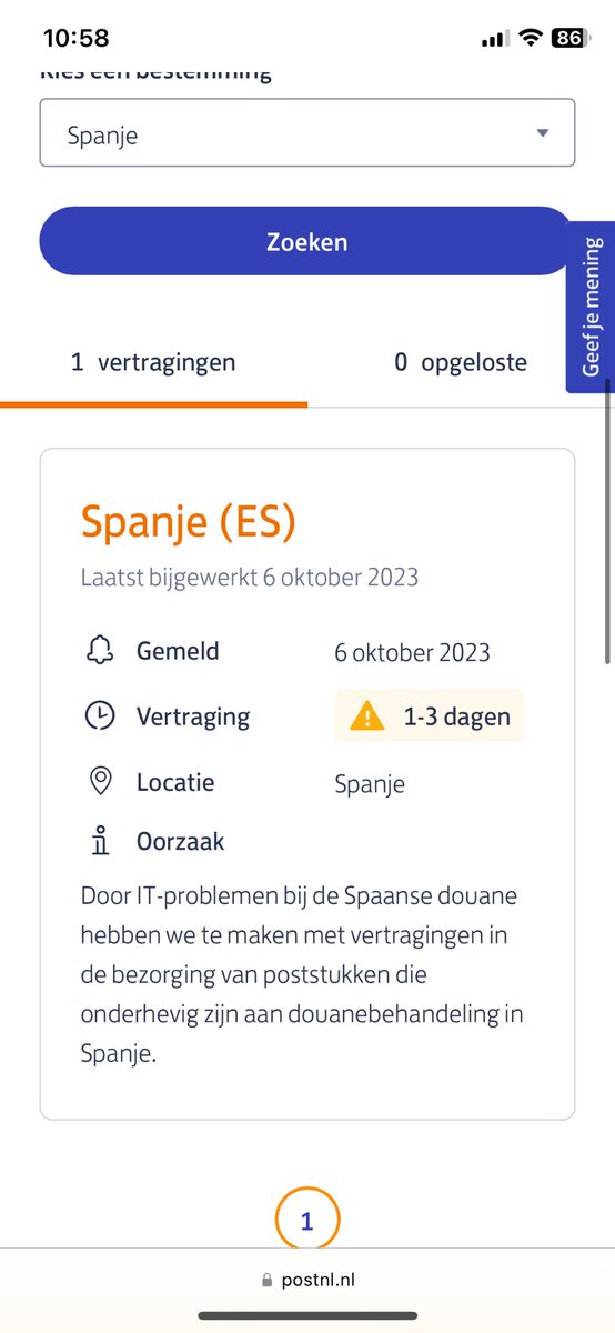 sabinemetz's tweet photo. @PostNL Mijn pakket ligt nu al anderhalve week bij de douane in Spanje, is hier meer over bekend? Dit is geen 1-3 dagen zoals aangegeven. https://t.co/dEosxgMLMw