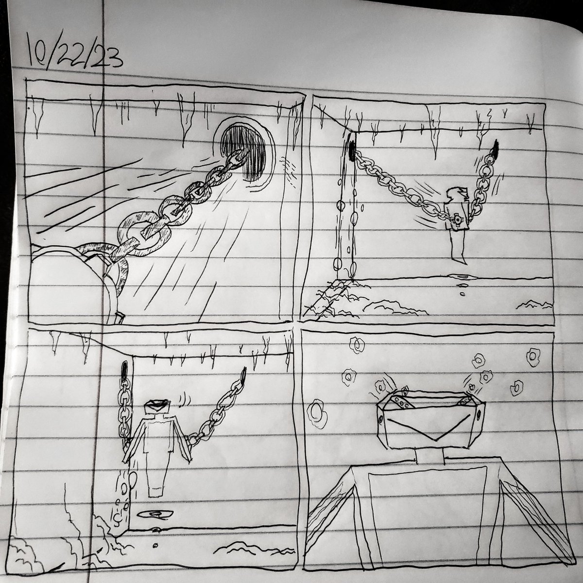 MechanicalComic's tweet photo. #inktober #inktober2023 #inktoberchains #Chains #art #sketch #artist #inktoberday21 https://t.co/mzvazEfPdu