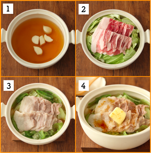 igarashi_yukari's tweet photo. 主材料3つで簡単！鍋食べたい時この手軽さでこの味は嬉しい。豚バラと鶏ガラの旨み絡んだキャベツはいくらでも食べられそうな美味しさです

【豚バラキャベツのにんにくバター醤油鍋】

水300ml、鶏ガラ小1強、醤油小1、にんにく2かけ煮立たせキャベツ1/6個、豚100g煮て醤油で調えごま油、バター、胡椒 https://t.co/qamyv1avbv