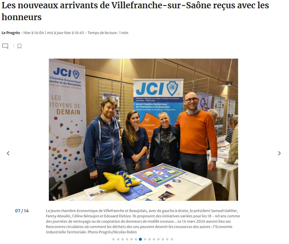 Merci <a href="/leprogresrhone/">Le Progrès Rhône</a>  pour cette mise en lumière de la <a href="/JCE_VB/">JCEVB</a> lors de la soirée des nouveaux arrivants de Villefranche-sur-Saône !
leprogres.fr/.../les-nouvea…...