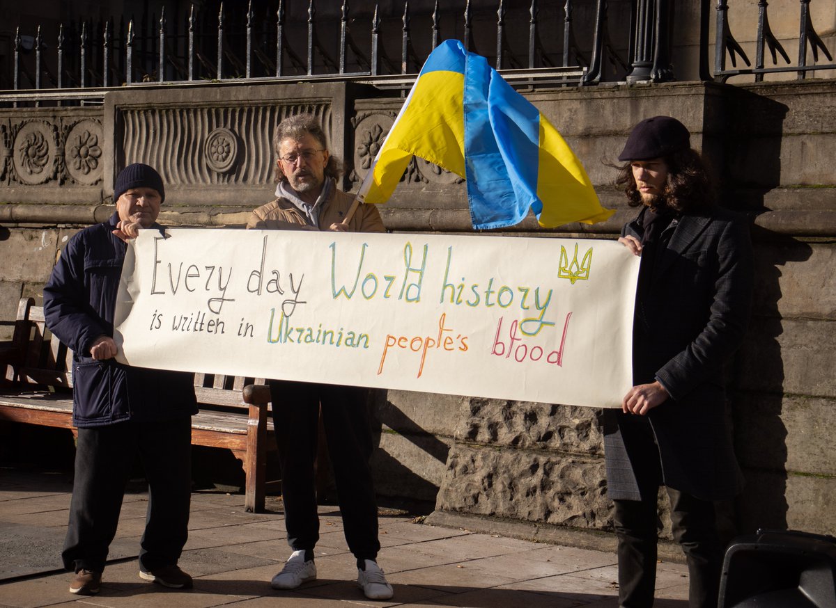 MykytaBudnyk's tweet photo. Thanks to all of you who joined us in #Edinburgh, as we rallied in solidarity with the Ukrainian Prisoners of War (POWs) @UKRProtestEdi 🏴󠁧󠁢󠁳󠁣󠁴󠁿🇺🇦

Support for Ukraine during the #RussiaUkraineWar is important to stop russian terrorism. Слава Україні! https://t.co/Np1CEz9K86
