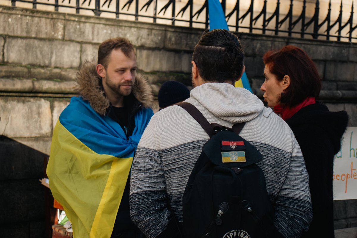 MykytaBudnyk's tweet photo. Thanks to all of you who joined us in #Edinburgh, as we rallied in solidarity with the Ukrainian Prisoners of War (POWs) @UKRProtestEdi 🏴󠁧󠁢󠁳󠁣󠁴󠁿🇺🇦

Support for Ukraine during the #RussiaUkraineWar is important to stop russian terrorism. Слава Україні! https://t.co/Np1CEz9K86