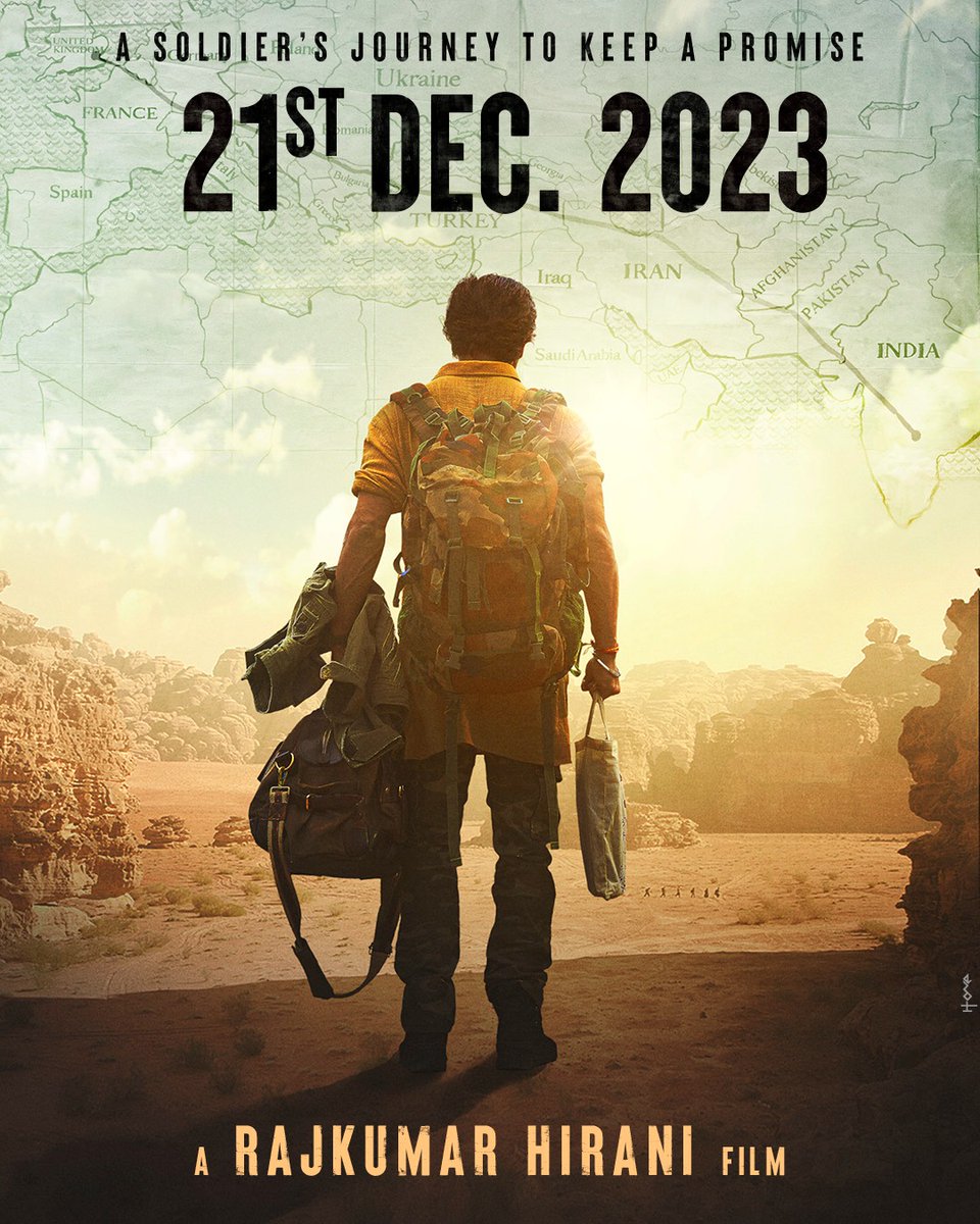 A soldier's journey to keep a promise.

First look poster of #Dunki starring #ShahRukhKhan.

Directed by #RajkumarHirani.

Releasing in the International Markets on 21st December, 2023.
@CinemaxUg
 #CcArena #CcAcacia #CcMetroplex