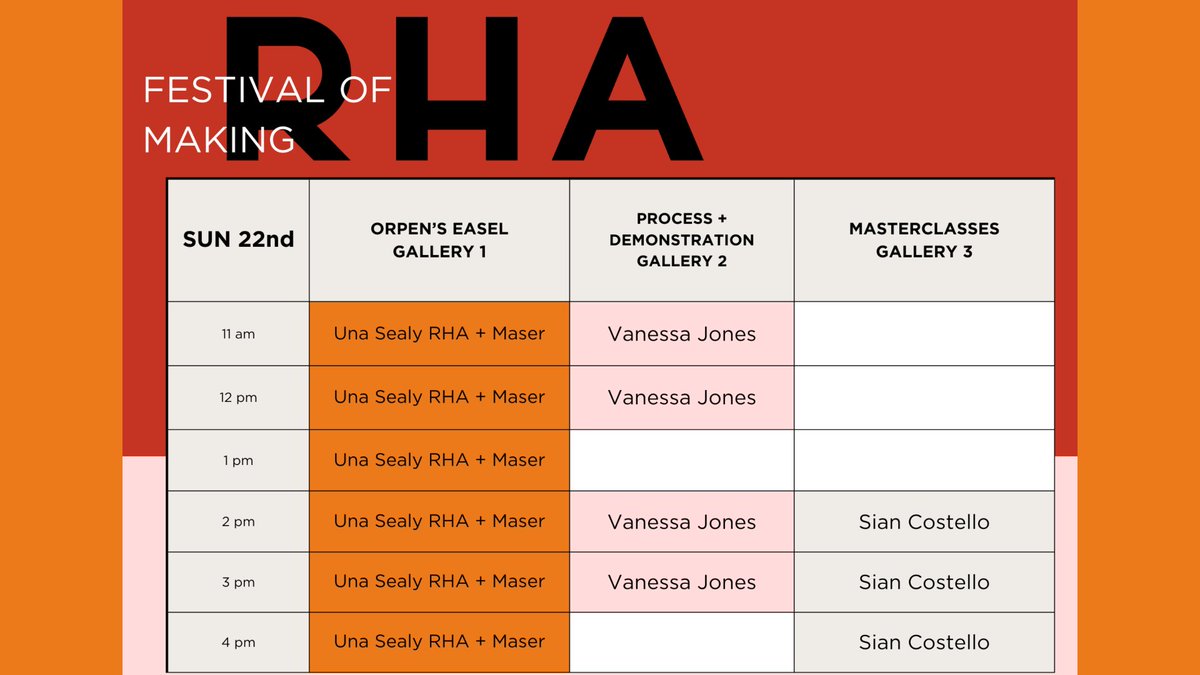 RHAGallery's tweet photo. Sunday's schedule of Festival of Making events at the RHA.

Please see https://t.co/pmOAxM6ho3 for details.

#RHA #RHA200 #RHASchool #FestivalOfMaking #ArtsCouncilSupported #ArtsIreland https://t.co/zjVhT1SNcV