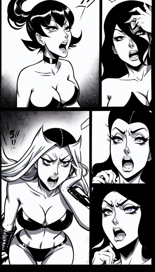 scosinus32's tweet photo. "Noooooooooo! Heeeeeelp!!" Female villains surprised and scared! Evil damsels in distress! My #AIArtworks #ryona #comics #manga #anime #gonagaistyle #damselindistress #evilbabes https://t.co/C6sqvURpgX