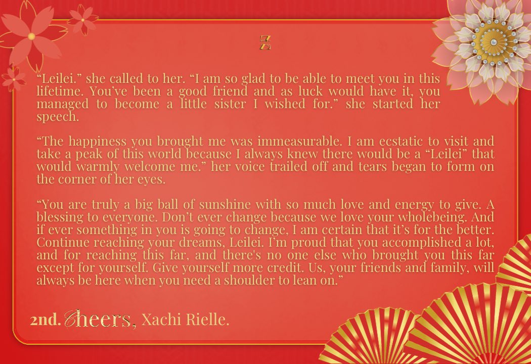 ustechismosa's tweet photo. @ItsCeroBibe @The21stSoiree ㅤ

                [ 🥂  ]  THE 2ND  CHEER ˏ 
                XACHI   RIELLE.  🪭  ⊹، ָ࣪ ⋆

ㅤ https://t.co/1qjOXOo7WV