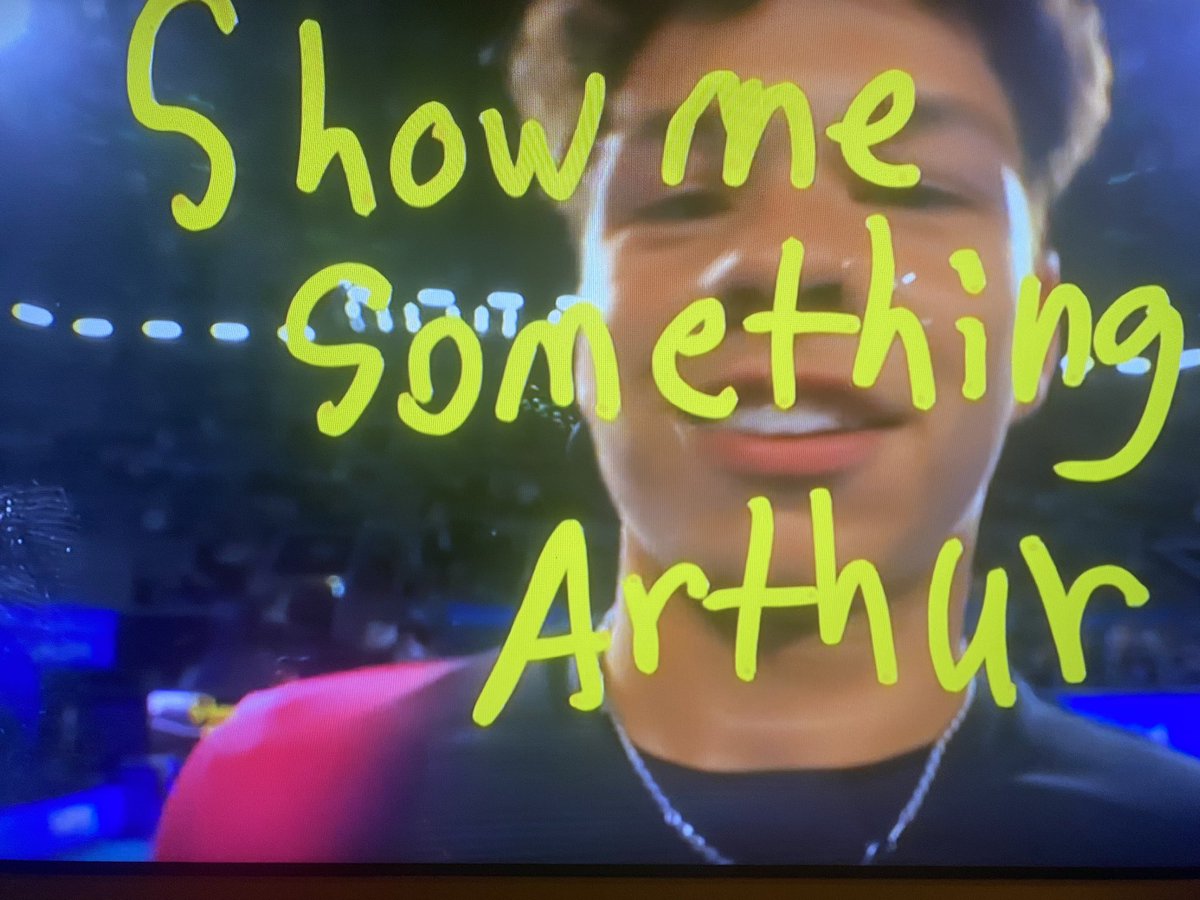 Ben Shelton writes “Some me something Arthur” to his growing friend Arthur Fils after both @BenShelton & @arthurfils wrote “Humble and Hungry” on the camera lense after their semifinal wins in Tokyo and Antwerp respectively #ATP 🤣🤣