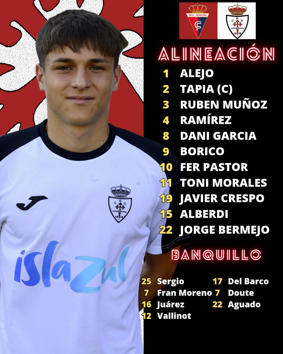 rcdcarabanchel's tweet photo. ⚪⚫𝔸𝕃𝕀ℕ𝔼𝔸ℂ𝕀𝕆ℕ⚪⚫

Ésta será la alineación del Cara para el partido de hoy ⚽ en El Deleite 🏟️ contra el Real Aranjuez

@realaranjuez  🆚 @rcdcarabanchel

#VamosCara⚪⚫
#OrgulloDeBarrio https://t.co/30V45j4xpo