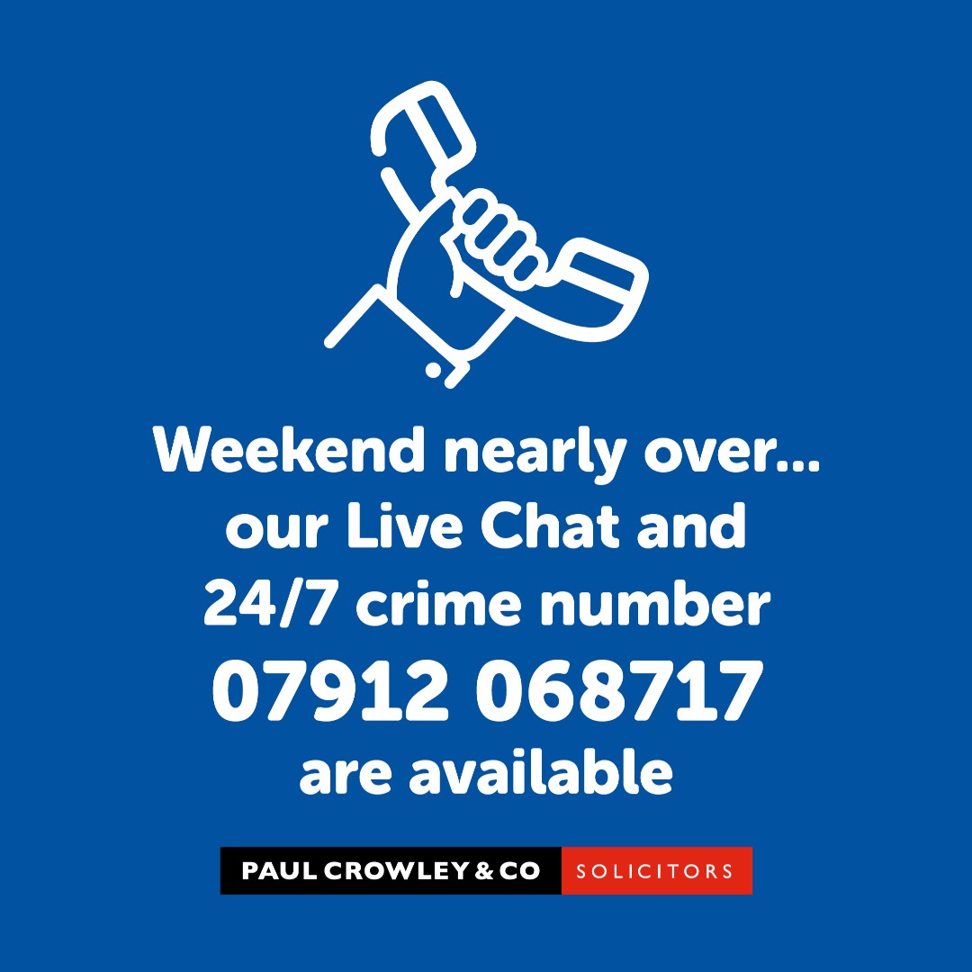 PaulCrowleyCo's tweet photo. 🚨 Call our 24/7 Crime Only number 07912 068717 or visit our website Live Chat 🚔 Paul Crowley & Co... here to help!
#paulcrowleysolicitors #paulcrowleyandco #paulcrowleyandcosolicitors #arrested #policearrest #criminallaw #crime #motoringoffence #drinkdriving #drugdriving https://t.co/E1A7TGfFv5