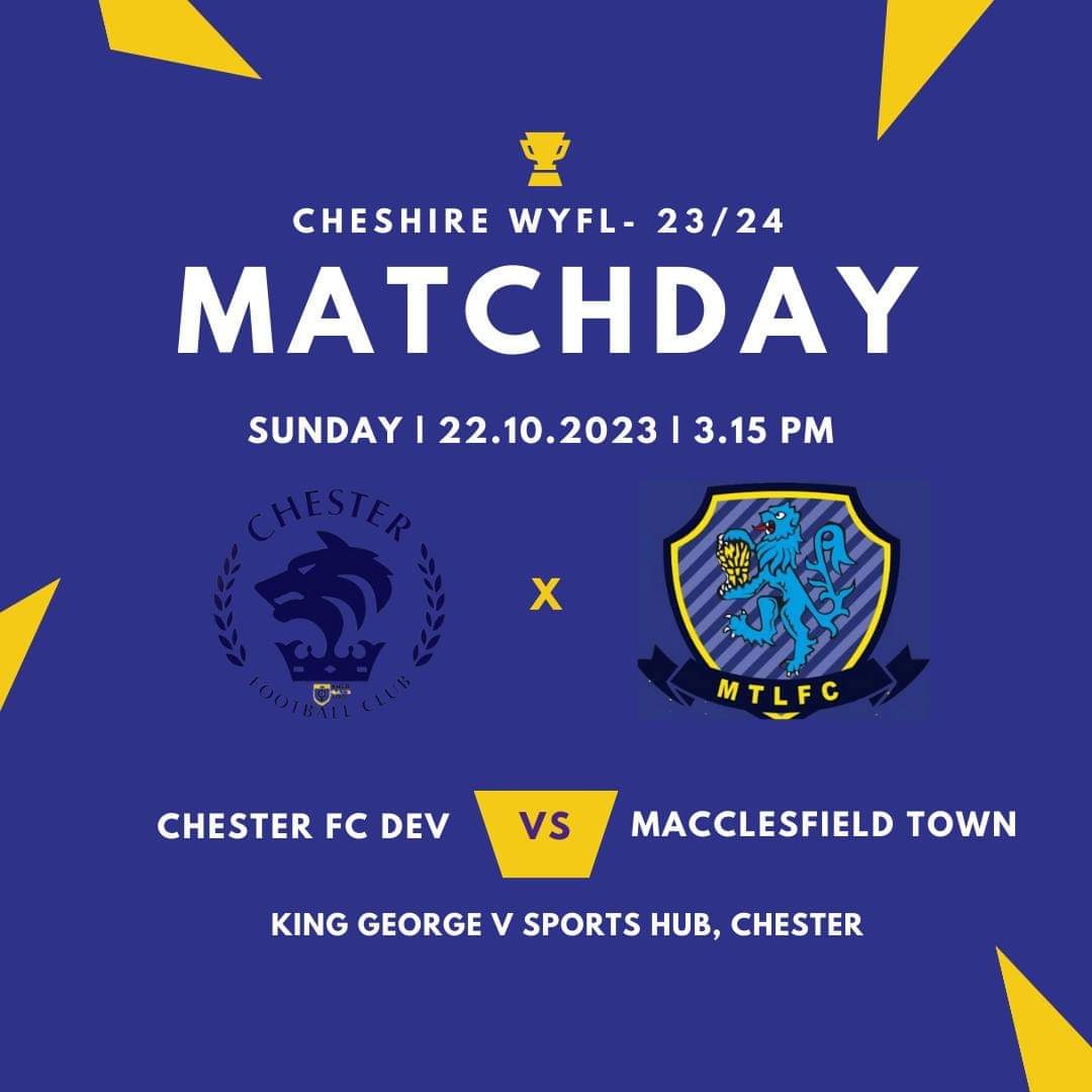 It's matchday ⚽️

The 1st team are back in league action this afternoon as they make the trip to Chester 🔵