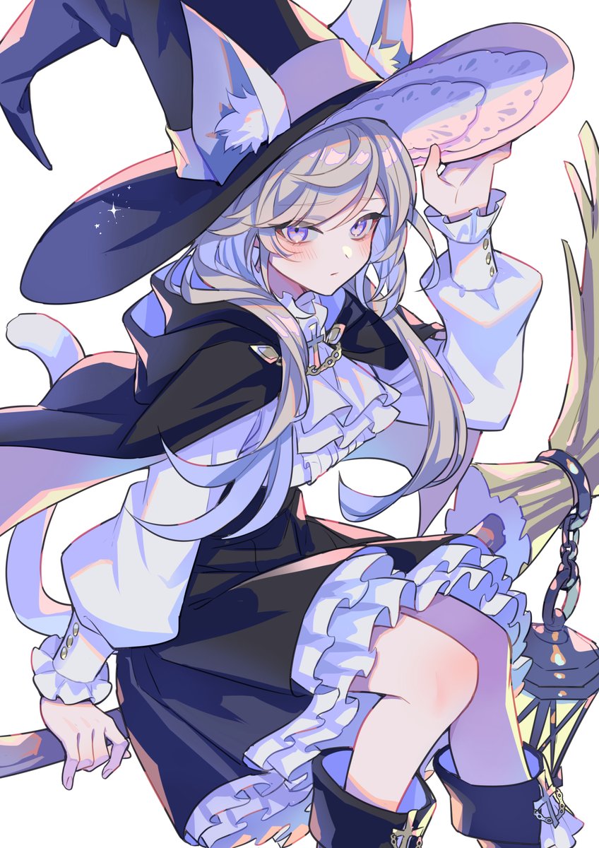 「白猫魔女さん」|すざく＠２月１０日発売！『天空の異世界ビストロ店』のイラスト