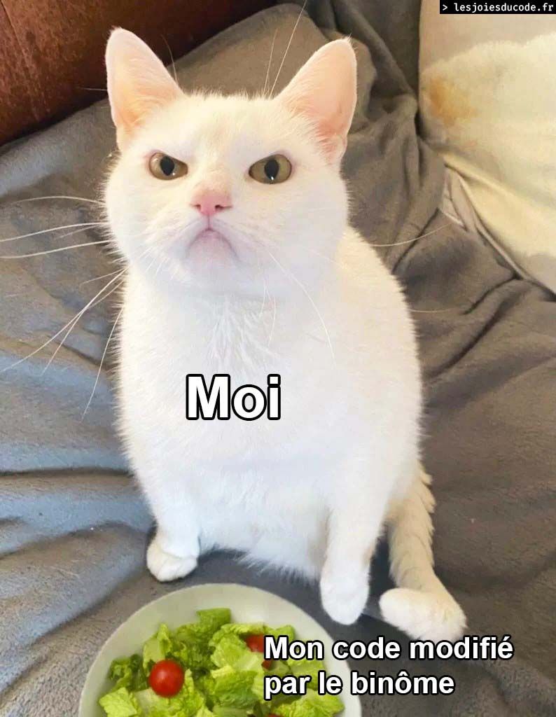 "Au fait, tu verras, j'ai modifié 2-3 trucs"
