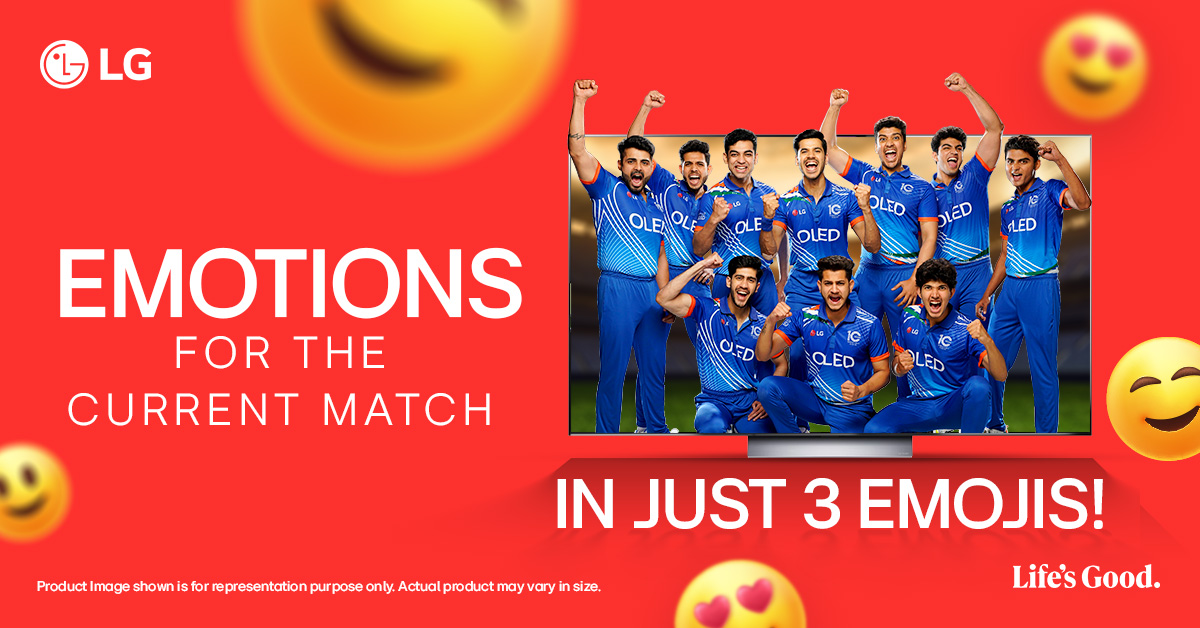 LGIndia's tweet photo. Express your cricket fever with just three emojis! Let's see who captures the game's excitement in the most creative way! 🏏
#LGOLED #OLEDTV #OLGOLEDTV #OLEDEvo #CricketFever #StadiumLikeFeel #SportsTV #SelfLITOLED #LGOLEDTV #Sports #LGOLEDStadium #LifesGood #LG #LGIndia https://t.co/6zGGBHhDDK