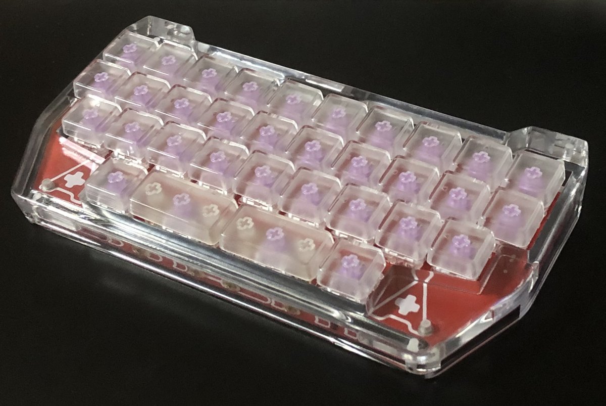 kurihary's tweet image. Keyboard: Alphalpha+ V2  Top Shell_Heat 
Switch: DUROCK L4 Creamy Purple 67g 
Keycap: RAMA WORKS GRID #KEEB_PD 
#KEEB_PD_R169 #PRK_Firmware #電子工作 #MechanicalKeyboard #自作キーボード