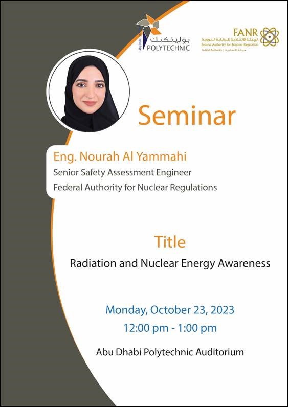 ADPOLY's tweet photo. Join us for a Remarkable Seminar on Radiation and Nuclear Energy Awareness @ADPOLY
@ACTVETuae
@iat_ae
@ADVETI_AbuDhabi
@FANRUAE
@FCHS_UAE
@ATHS_IAT
#ADPoly
#AbuDhabiPolytechnic
#fanr
#fanruae
#Studentlife
#AbuDhabi
#NuclearEnergy
#NuclearSafety
#SafetyFirst
#StayInformed https://t.co/iT5V2jQYSl