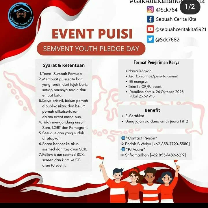 SCK768's tweet photo. Selamat datang untuk semua para tamu undangan.

#SalamLiterasi
#SemventYouthPladgeDayWithSCK
#SebuahCeritaKita
#GakAdaKalianGakAsyik https://t.co/AEgp2R4pPE