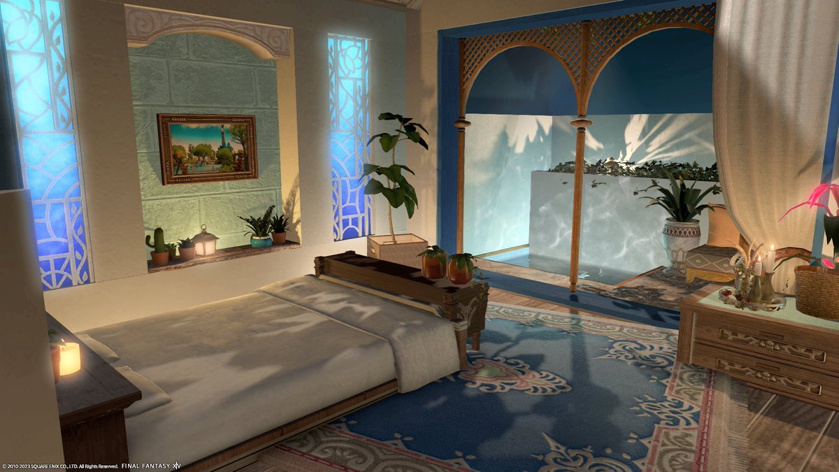 setoaihara's tweet photo. \素敵ハウジング紹介/
ももじーる(@momogyle)さん作「Santorini Gloaming」(#ももじーる工務店)にお邪魔しました✨
お洒落なリゾートホテルのような広くて景色の良い素敵なお部屋!遠くの街並みが一望できるので部屋も広く感じます✨
(▼1/3)
#LCHsReport
#FF14 https://t.co/4I7Jd9Jfgq
