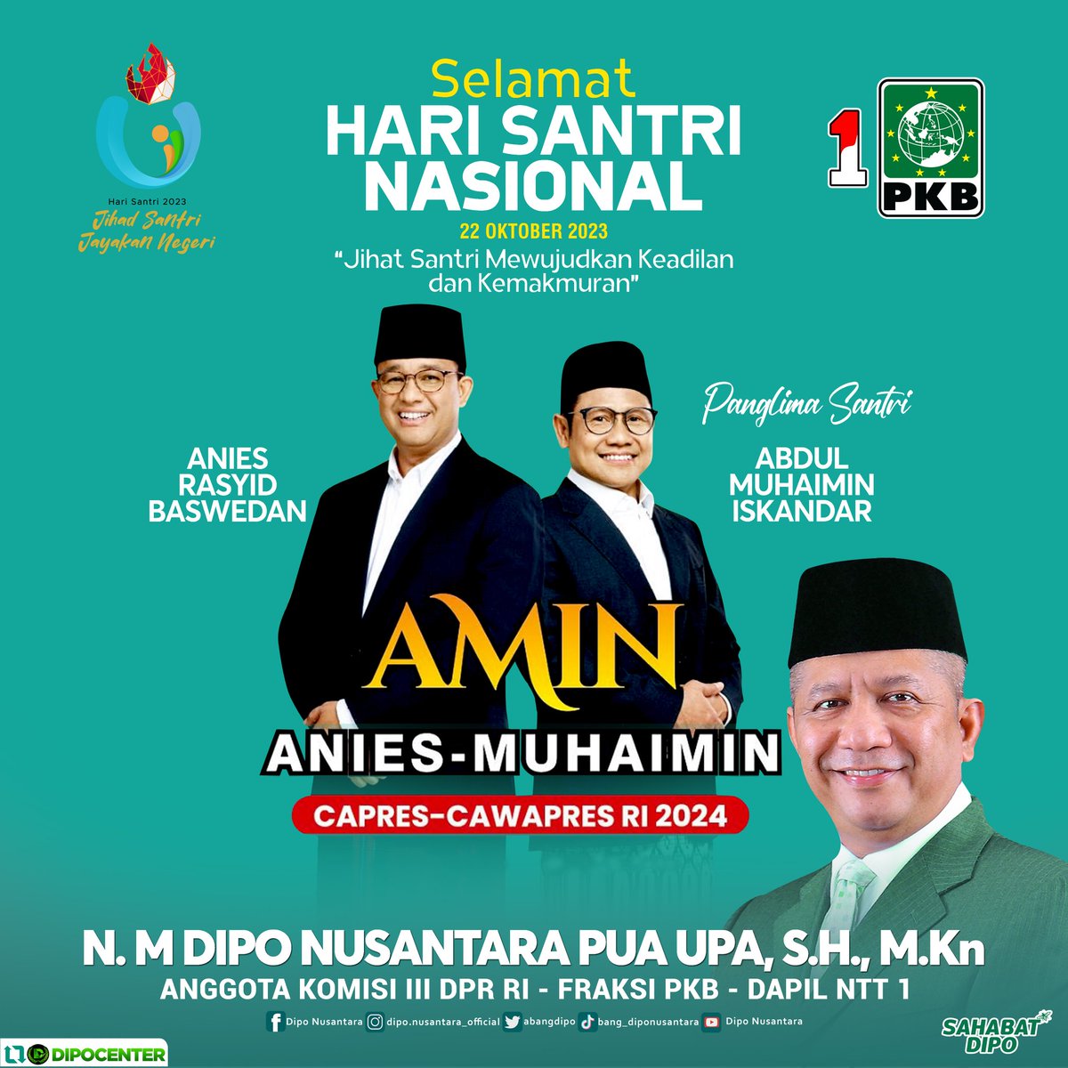 abangdipo's tweet photo. Selamat Hari Santri Nasional 2023
#HariSantri2023 
#AMINkanIndonesia 
#GusIminPamglimaSantri https://t.co/lddna8tZWN
