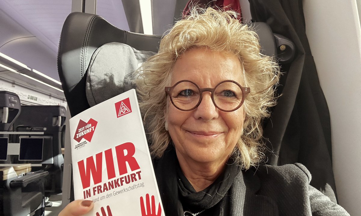 Es ist #ZeitfuerZukunft! Ich bin unterwegs zum 25. Gewerkschaftstag der IG Metall, der heute in Frankfurt beginnt! Ich freue mich sehr, dass ich bei der Eröffnung und morgen bei den Wahlen dabei sein kann. <a href="/IGMetall/">IG Metall</a>