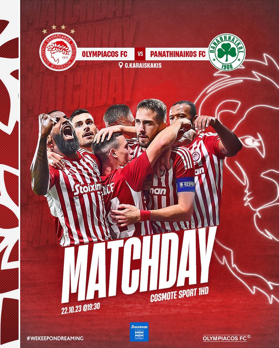 🔴⚪️ Match Day 🦁 @olympiacosfc @Super_League_GR #WeKeepOnDreaming