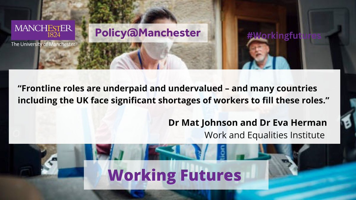 Policy@Manchester (@uompolicy) on Twitter photo ⚠️ We are facing shortages of workers to fill frontline roles.
✍ In #Workingfutures, <a href="/evamherman1/">Eva Herman</a> & Dr Mat Johnson advise how to avoid a worsening crisis of poor-quality work & patchy services. 👇
ow.ly/NLYq50PWAqm
<a href="/WorkEqualities/">Work & Equalities Institute</a> ⚠️ We are facing shortages of workers to fill frontline roles.
✍ In #Workingfutures, <a href="/evamherman1/">Eva Herman</a> & Dr Mat Johnson advise how to avoid a worsening crisis of poor-quality work & patchy services. 👇
ow.ly/NLYq50PWAqm
<a href="/WorkEqualities/">Work & Equalities Institute</a>