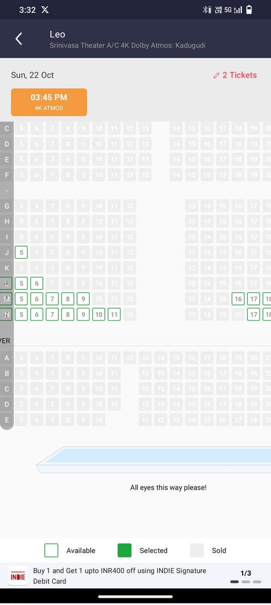 PunithV95349923's tweet photo. #BlockbusterLeo #LeoBlockbuster #LeoReview #LeoHindi #LeoFromToday #Leoticket #LeoFDFS #Vijay #LeoDas #LeoFlim #Thalapathy #LokeshKanagaraj #Anirudh #ThalapathiVijay #LokeshKanagaraj #Trisha #IMDb @7screenstudio @Dir_Lokesh Bangalore today π₯ https://t.co/LNdzvoa5C3