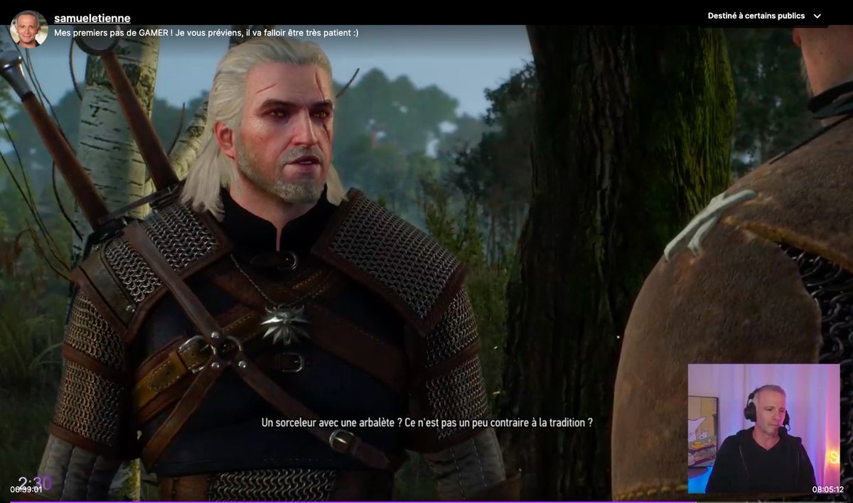 Il était bien ce premier petit stream de gaming en solo ! 20H/4H du matin, huit heures qui sont passées comme un éclair avec The Witcher 3, merci @TontonTwitch, merci Twitch, merci la vie, et adieu le sommeil :)