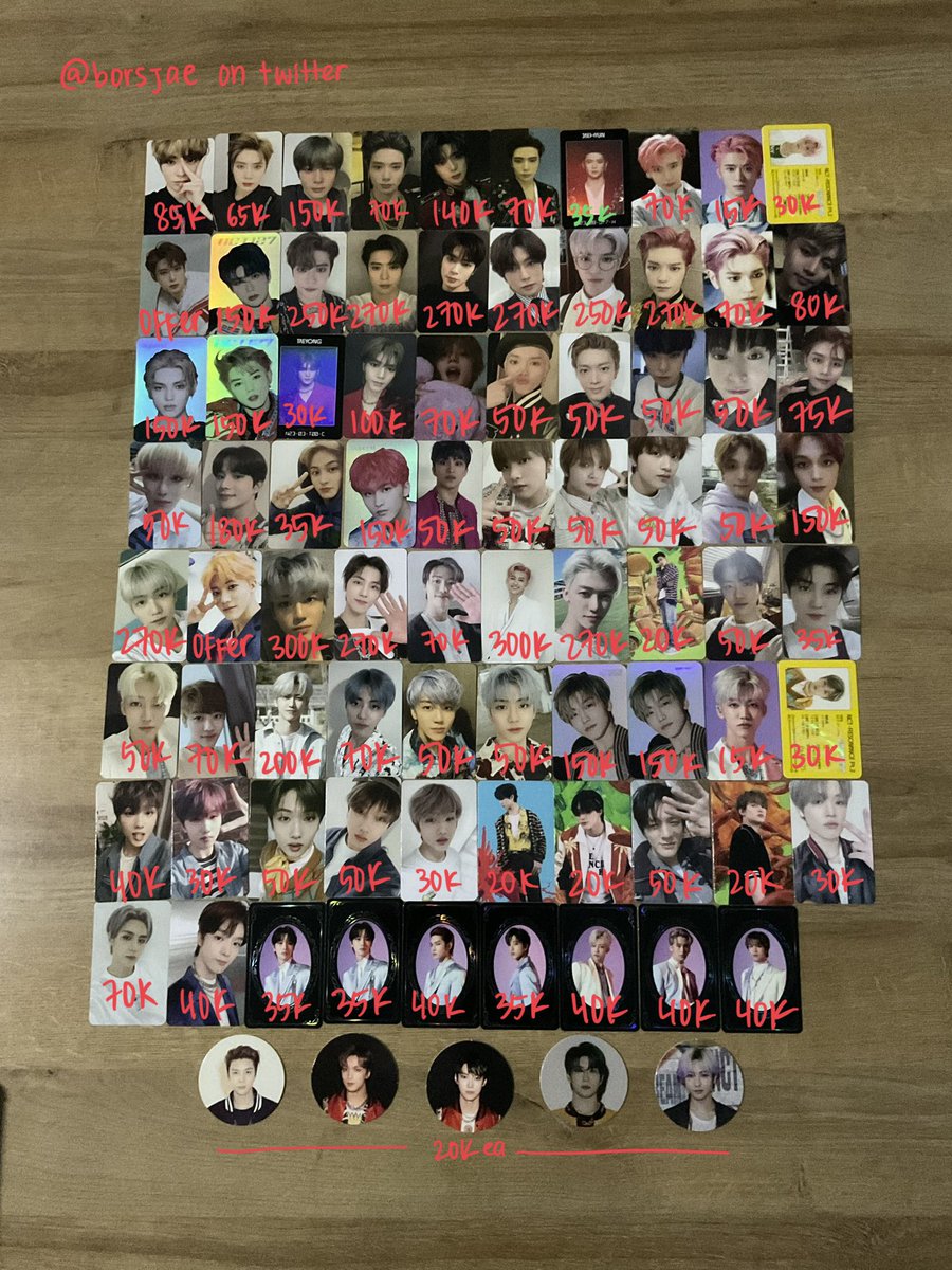 [HELP RT]
NCT PHOTOCARD OFFICIAL
Want to sell (WTS) 🌱

💸 price in the pic, or can take all (dm your offer)
📍 Indonesia-based, but can ship worldwide
Indonesia=🍊

—
NCT 127 U DREAM WAYV JAEHYUN JAEMIN TAEYONG HAECHAN MARK JENO