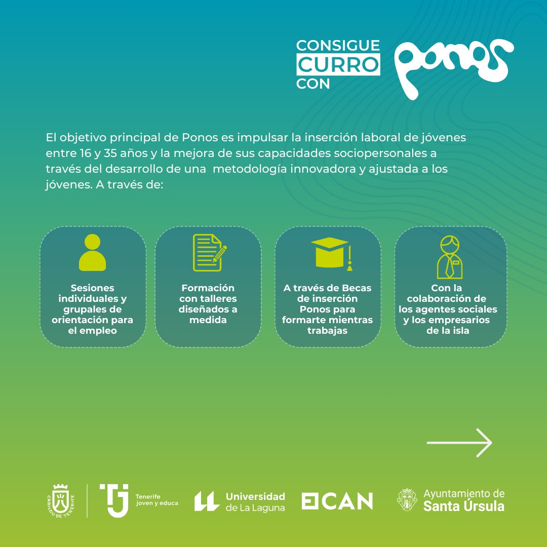 AytoSantaUrsula's tweet photo. La Casa Verde cuenta con una sede de #ProyectoPonos, donde te ayudaremos en tu búsqueda de empleo.

💪 Impulsa tu carrera, amplia horizontes y exprime al máximo tu desarrollo profesional.

¡Inscríbete en la web https://t.co/Wc0518kin2! https://t.co/NgL63n3elz