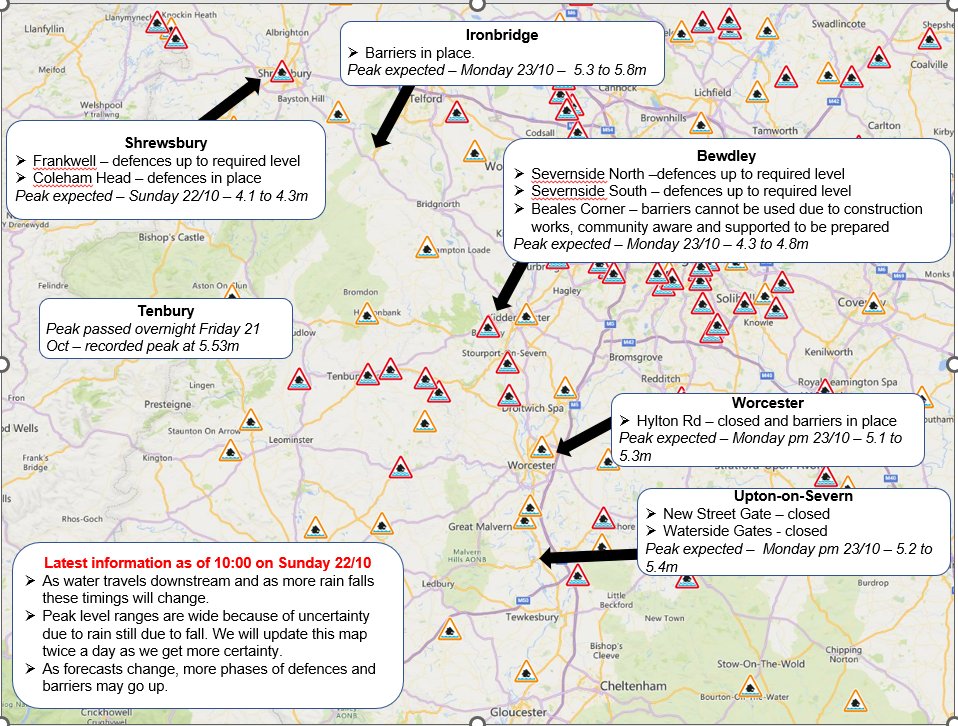 EnvAgencyMids's tweet photo. There are still several alerts and warnings in place across the #Midlands today.
This #peakmap is the latest information we have and we'll keep updating it as certainty improves.
Please keep checking your #flood risk https://t.co/Hpmouc791H #StormBabet https://t.co/tXUdbLIByA