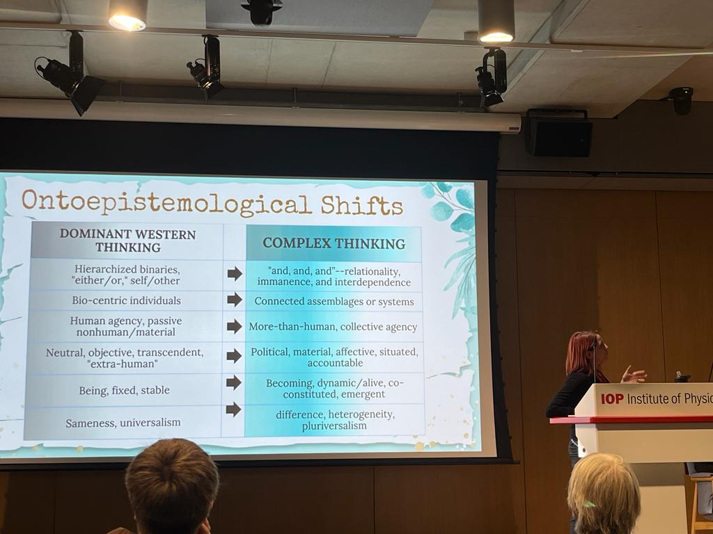 HoughamPaul's tweet photo. Tracking the #polarshift in educational policy &amp; practice towards #complexthinking, at the Institute of Physics this week with @MAHardman Shakhnoza Kayumova @SteamIdentity, @nikkifairchild2 &amp; @katejstrom - attuning to the embodied &amp; embedded on the horizon of educational renewal. https://t.co/tZnVBXlI59