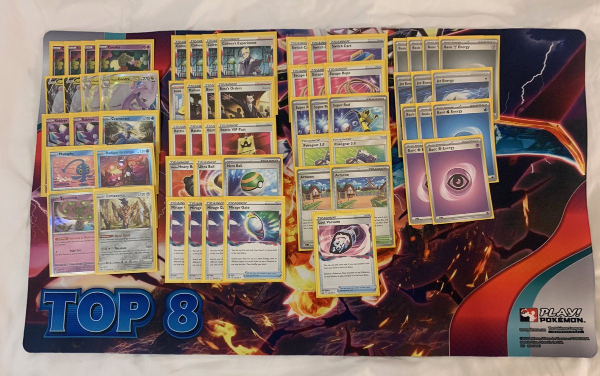 Got top 8 at Lillie regionals! Played this broken goodra deck which was inspired by <a href="/OwenDalgard/">Owen Dalgard</a> winning peoria list. Thx <a href="/herremba/">Rune Heiremans</a> for coaching and <a href="/Mr_Trutzschler/">Arthur Trutzschler</a> for testing. See y’all in Gdansk!