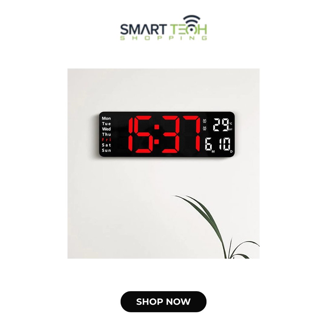 Smarttechshoppe's tweet image. Large LED Digital Wall Clock with Temperature and Date Display

#DigitalClock #WallClock #TemperatureDisplay #DateWeekDisplay #AlarmClock #HomeDecor #SmartTech 

Shop now:
smarttechshopping.com/products/large…